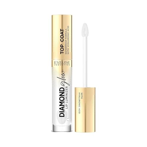 Eveline Cosmetics Diamond Glow Lip Luminizer mit Hyaluronsäure - Nr. 08 Honey Glam | Ultra-feuchtigkeitsspendender & nährender Glanz für glänzende Lippen
