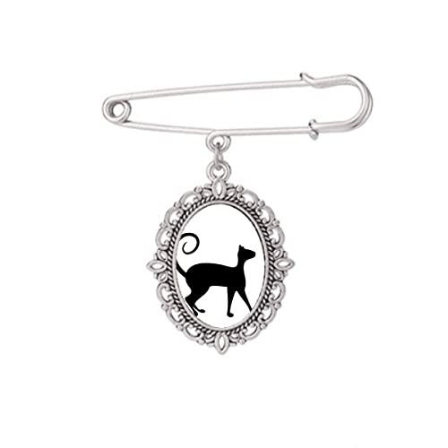 Broche chat noir M pour amoureux des animaux domestiques