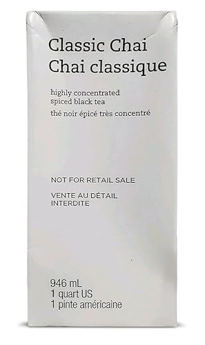 Starbuck's Teavana CLASSIC Chai Tea Concentrate - Highly Concentrated Spiced Black Tea; With Cinnamon, Ginger, Cardamom, Vanilla; Same Base Used In-Store; Serve Hot or Iced | 32 FL OZ (946 ml)