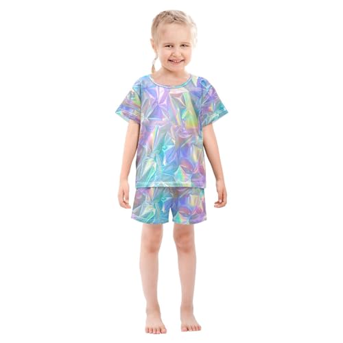 senya Short Sleeve Pajamas Sets Summer Cotton Sleepwear Create Pastel Holographic3