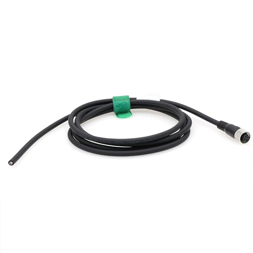 HangTon M12 A Coding 4 Pin Female Actuator Sensor Encoder Signal Cable to Bare Wire for Industrial Controls Automation, Device Network DeviceNet, CANopen, IO Link, Profibus 2m