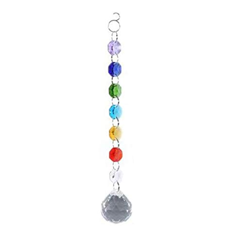 Preisvergleich Produktbild Pennytupu DIY hängende bunte achteckige Perlen Kristall Suncatcher Lichtschnur Anhänger Tropfen Hausgarten dekorative Ornament Schmuck