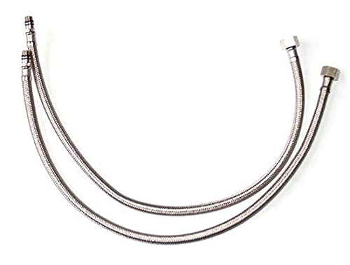 Faucet Supply Lines Set - Replacement Water Hoses Steel Braided Supply Lines G3/8