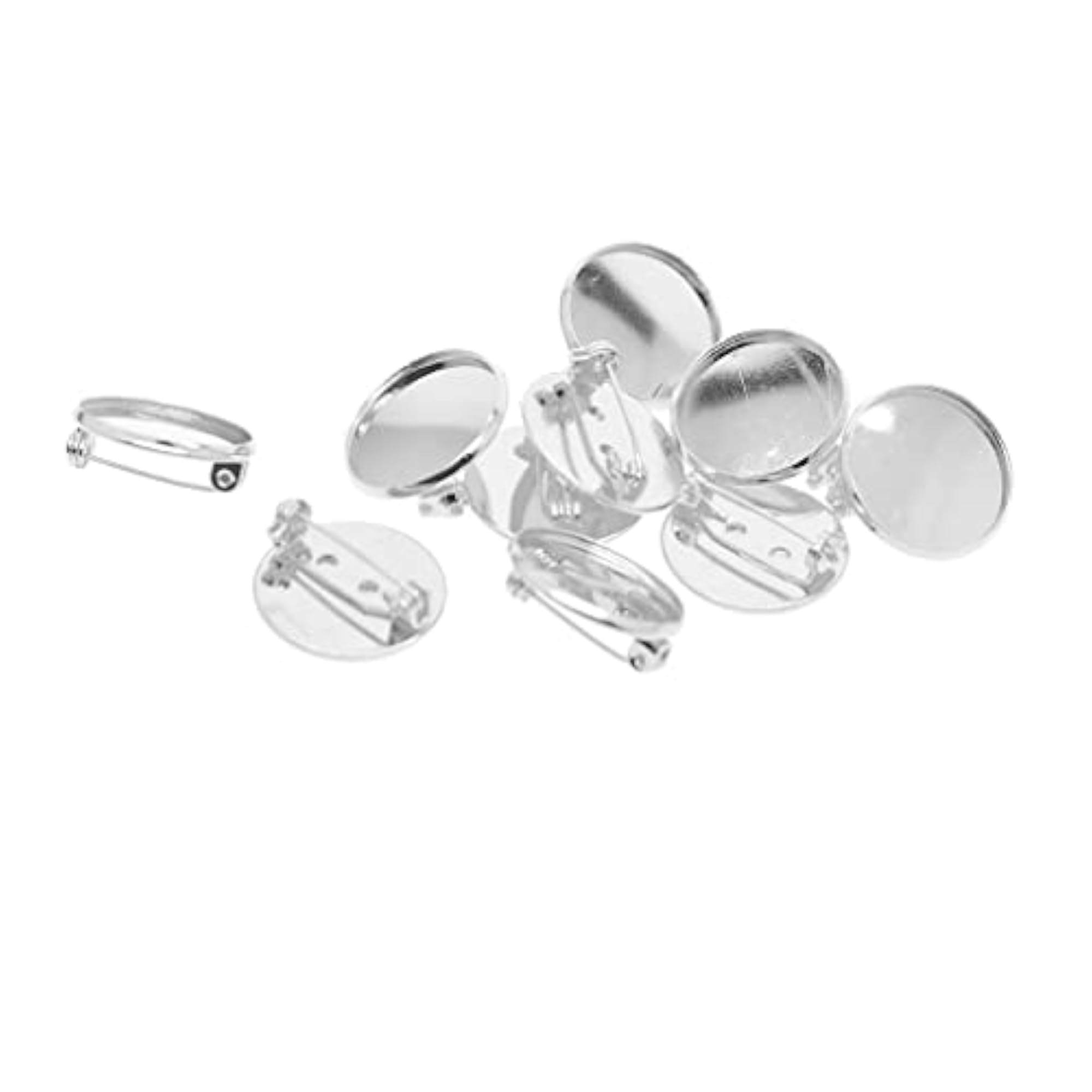 10pcs Platinum Brooch Blank Lapel Pin Badge Base Set