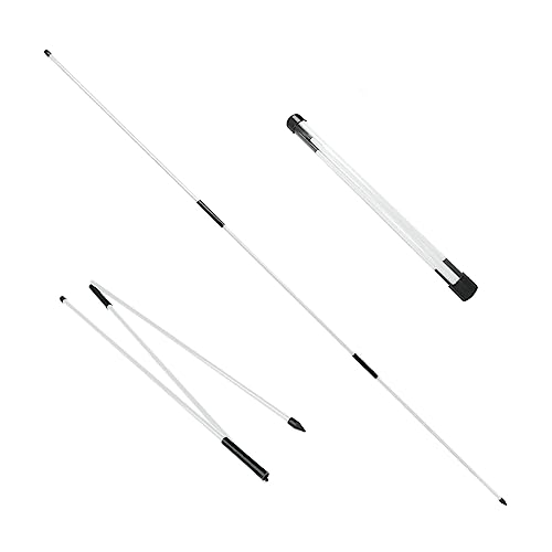 Eshan Golf Alignment Sticks 2 Pack Swing Training Aid Equipment Collapsible Trainer Practice Rods Posture Corrector in Handy Storage Tube Case for Men Women Golfer Swinging (White)