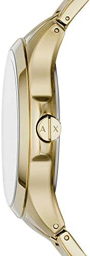 Armani Exchange Analog AX Men's Stainless Steel Quartz Dress Watch, Gold, 46mm, bracelet