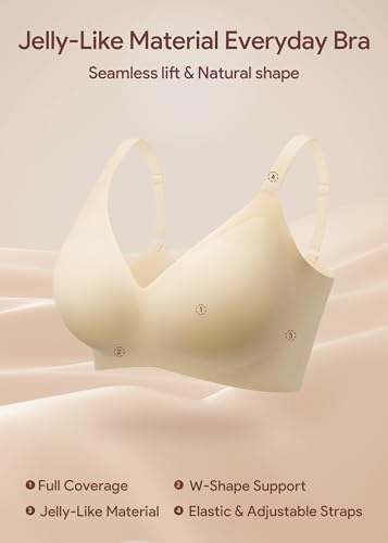 Women's Wireless Seamless Bra Ultra-Soft Push Up Full Coverage Bralette Everyday Comfort & Support3