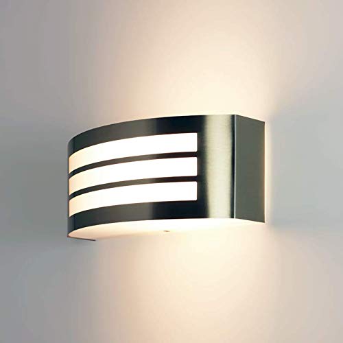 Kwazar Luminaire Wandleuchte 14W Terassenlampe rostfrei Außenlampe E27 Wandlampe IP44 Aussenleuchte TRENTO Gartenleuchte Cover