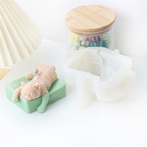 Moule en silicone pour bougie géométrique et création en résine époxy 3D