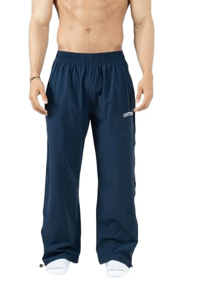 coitonic Black Flagship Track Pants – Men's Stretchable Joggers for Gym, Travel & Everyday Comfort | Korean Style Loose Fit-picture-34