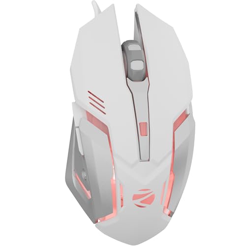 Image of Zebronics-Transformer-M with a High-Performance Gold-Plated USB Mouse: 6 Buttons, Multi-Color LED Lights,High-Resolution Sensor with max 3600 DPI, and DPI Switch(White)