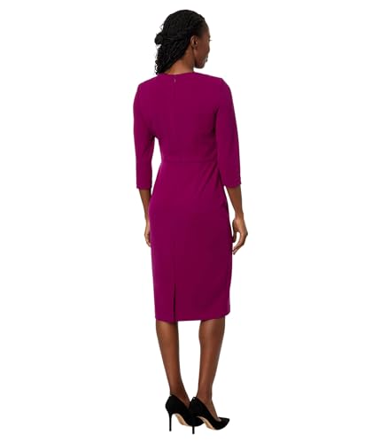 Adrianna Papell Women's Knit Crepe TIE Waist Sheath, Wildberry2