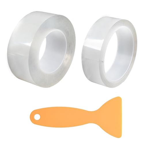 2 Pieces of Paint Protection Film with 1 Piece of Yellow Rubber Scraper, 10*5cm and 3*3cm Paint Protection Film, Car Edge Protection Film, Transparent Paint Protection Film, Self-Adhesive Film