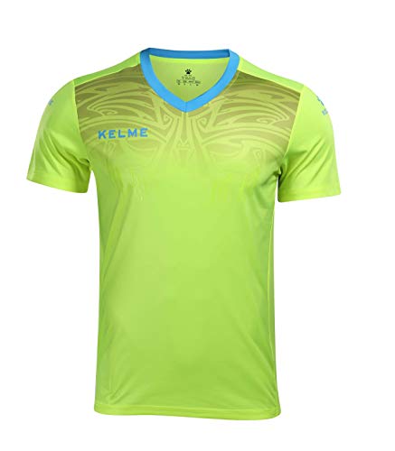 KELME Kit de uniforme de manga curta de goleiro de futebol - camisa masculina acolchoada de goleiro