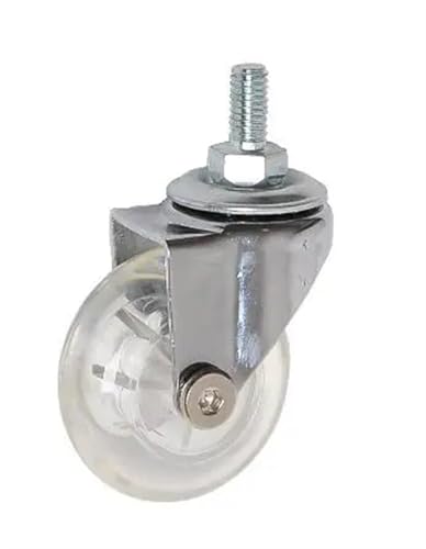 Roulettes en cristal PU 2 pouces universelles pour meubles, roues transparentes avec frein à vis
