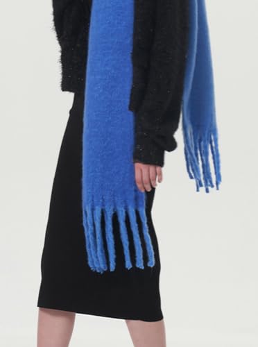 Halemet Bright Color Scarf for Women Warm Pashmina Shawls and Wraps Vintage Cardigan Cape Poncho Large Scarves Fall Winter4