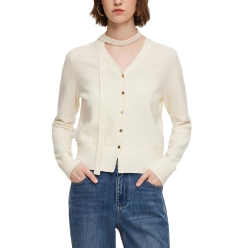 GOELIA Women's Lightweight Cardigan 2026 Tencel Wool Blend V-Neck Cardigans