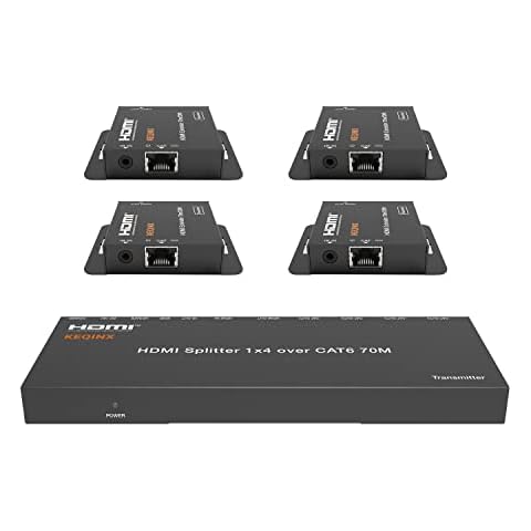 KEQINX 1x4 HDMI Extender Splitter with IR Control Cover