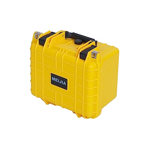 Image of MEIJIA Portable All Weather IP67 Waterproof Camera Case,hard case with Customizable Fit Foam,Fit Use of Drones,Camera,Equipments,10.62 x9.68x6.87inches (Yellow)