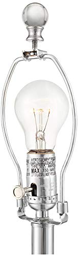 Regency Hill Gustavo Modern Table Lamps Set Of 2 25 1/2" High Silver Metal Clear Stacked Crystal Balls Black Drum Shade For Bedroom Living Room House Home Bedside Nightstand Office Family #TOP5