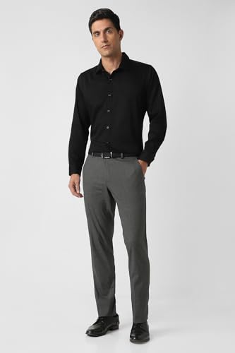 Image of Van Heusen Men's Mid Rise Slim Fit Premium Formal Trousers | Superior Comfort | Auto-Flex Waist Band | Soft Touch