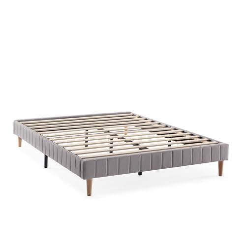 HOMN LIVING Base Imbottita Eris 150x190 cm Grigio Chiaro, 30 cm Altezza