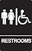 HY-KO Products DB-5 Restroom Handicap ACCESABLE Unisex Ada Approved Braille 6 in X 9 in Sign-805251, White/Black