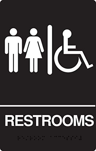 HY-KO PROD CO - Braille Sign,Restroom, Peel & Stick, 6 x 9-In.