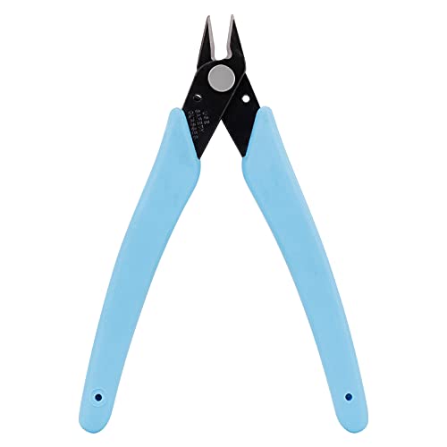 SIXWOOD Micro Flush Cutter Sprue Cutting Pliers, Stainless Steel with Spring Silicone Handle, Electronics Repair, Jewelry Crafting, Model building DIY Cutting Pliers -Pack of 1