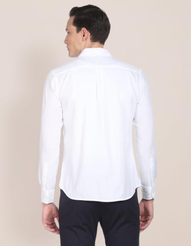Image of U.S. Polo ASSN. Men's Solid Spread Collar Premium Cotton Dobby Tailored Fit Shirt