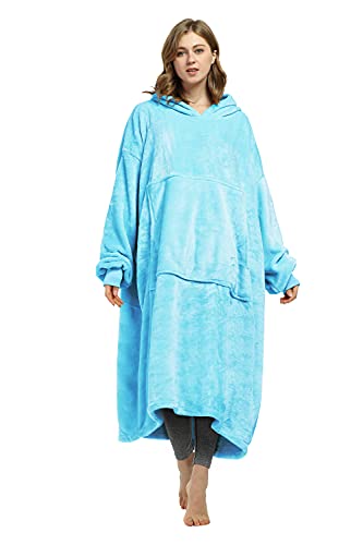 Catalonia Classy Extra Lang Fleece Hoodie Decke mit Ärmeln Deckenpulli,...