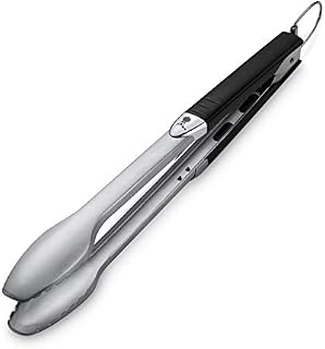 Weber 6610 Premium Szczypce Do Grilla Ze Stali Nierdzewnej, Czarny/Srebrny, 43 cm