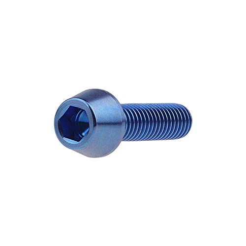 Image of Titanium Ti Bolt M5x9 16 18 20 25 30 35 40 45 50 55 60mm Tapered Head Screws Pack of 4 (M5x18mm, Blue)