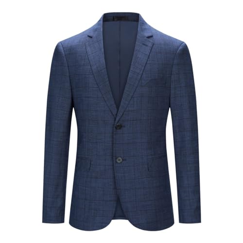 YOUTHUP Blazer da Uomo Scozzese Slim Fit a 2 Bottoni