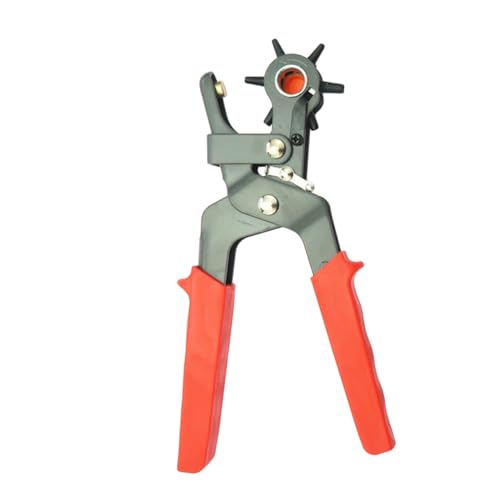Housoutil Leather Hole Punch Plier Tool Revolving Puncher for Belts Shoes Clothes Durable Design with Pure Gasket for Crafting and DIY Projects