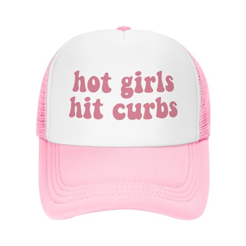 Image of You Find It Offensive? I Find It Funny Trucker Hats for Women Pink Men Funny Slogan Pink Hats for Men