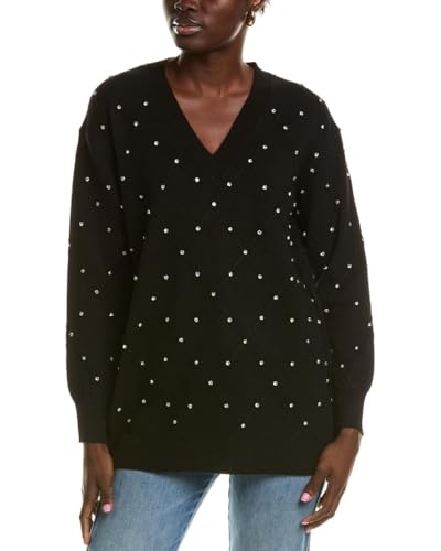 Anne Klein Womens Embellished Pullover Sweater