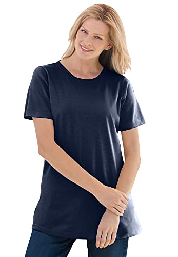 Woman Within Plus Size Perfect Short-Sleeve Crewneck Tee (Petite Available)