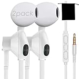 Earphones 2 Pack Headphones Ear Plugs White Wired Earbuds with Headphone Jack for iPhone 3.5 mm Plug iPod Phones Original OEM pc pods Mini Nano Buds aplee audifonos Best
