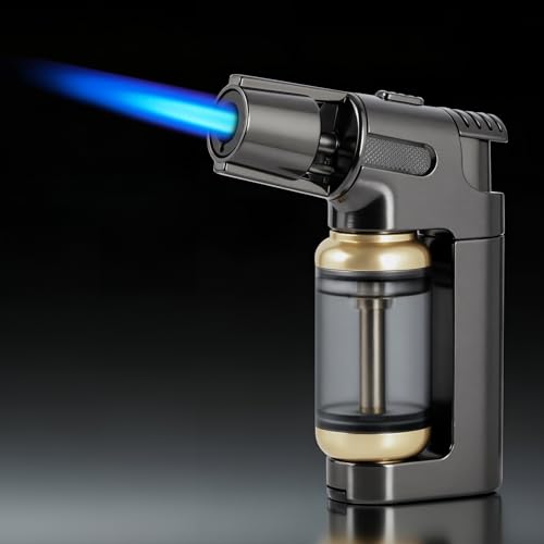 Encendedor soplete a gas butano con llama ajustable miniatura 1
