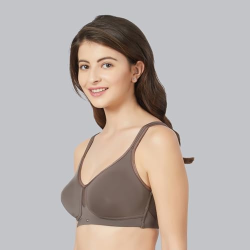 Image of SOIE Women Solid Full Coverage Polyamide Spandex Minimiser Non Padded Non Wired Bra Combo Pack of 2