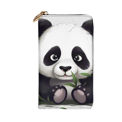 Cute Panda Wallet for Men Women Long Purse Leather Clutch Large Business Handbag Travel Phone Holder Credit Card Holder Money Case with Zipper Leather Wallets Gift2