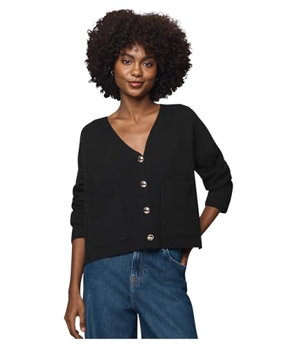 Splendid Women's Libby Cropped Cardigan, Black, L at Amazon