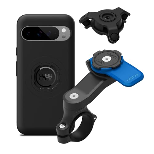 Image of Quad Lock Motorcycle Handlebar Mount Kit with Vibration Dampener and MAG Phone Case for Google Pixel 9 Pro XL