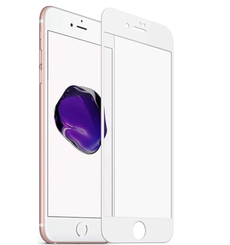 Image of Tempered Glass Screen Protector Compatible For Apple iPhone 7 PLUS (white) with Edge to Edge Coverage and with Easy Installation Kit