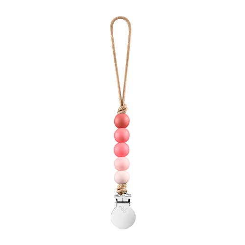 Ryan and Rose Mini Pacifier Clip Pink Rush Quinn