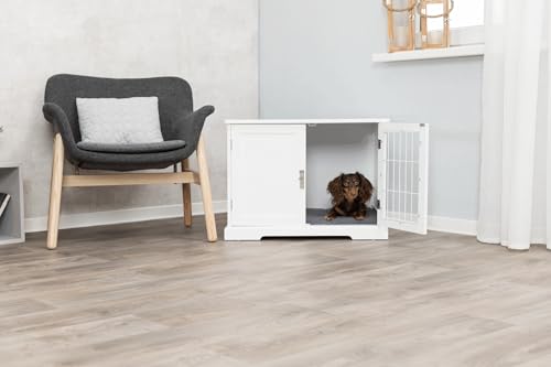TRIXIE Hundehütte Indoor Home Kennel 73T x 53B x 53H cm weiß – komfortable Hundebox für kleine - mittelgroße Hunde – gemütlicher Rückzugsort für deinen Vierbeiner – sicher & hochwertig - 39753
