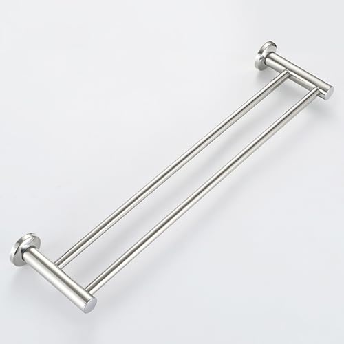 Double Bar Towel Rack with Installation Accessories Multifunctional Stainless Steel Kitchen & Bathroom Towel Holder (60 cm) - & Space-Saving Design