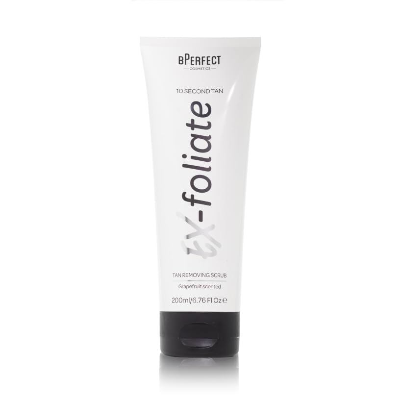 BPerfect Tan Studio - Ex-Foliate Tan Removing Scrub - Grapefruit Scented Exfoliator with Shea Butter, Almond & Avocado Oil - 200g