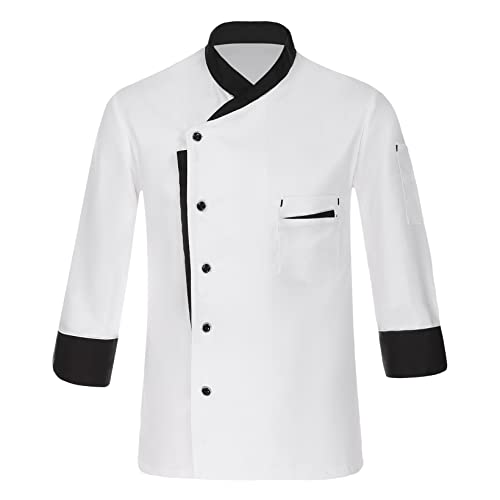 JanJean Men's Classic Chef Jacket Professional Chef Coat Restaurant Kitchen Cooking Baking Uniform Type B 1# 3X-Large